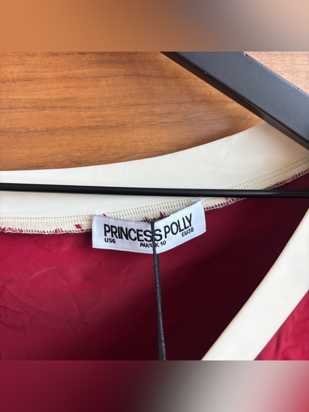 NWT Princes Polly  Fake Smile Long Sleeve Top Burgundy, Size 6 - Picture 10 of 14